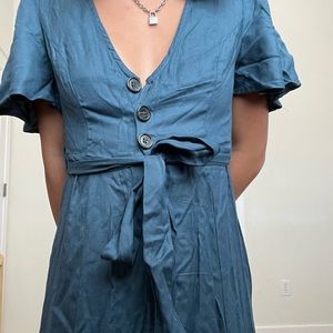 Francesca’s blue maxi dress